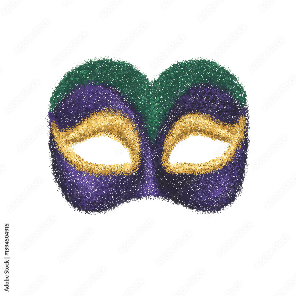 Vibrant masquerade mask design with glitter and bright colors for festive occasions