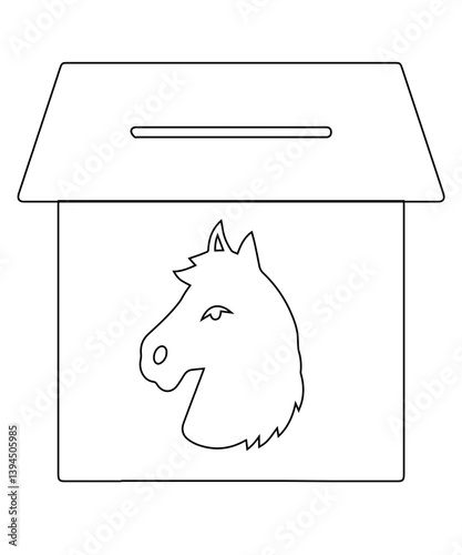 Horse Stable icon with thin outline