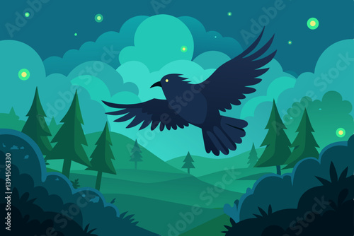 raven on the moon