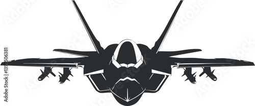 Silhouette of a fighter jet aircraft showcasing sleek design and advanced aviation technology.