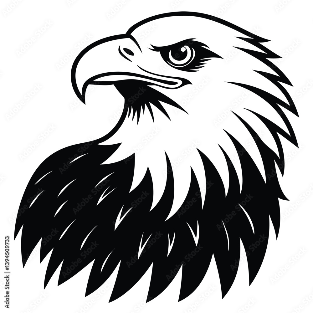 Fototapeta premium Eagle bald vector shilhouette single collection