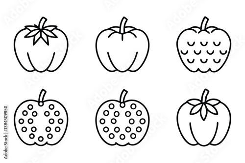 Sugar apple line art creative fruit drawing in minimalist form