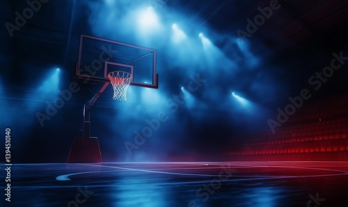 Basketball court wallpaper background. Professional sport, basketball game in arena.