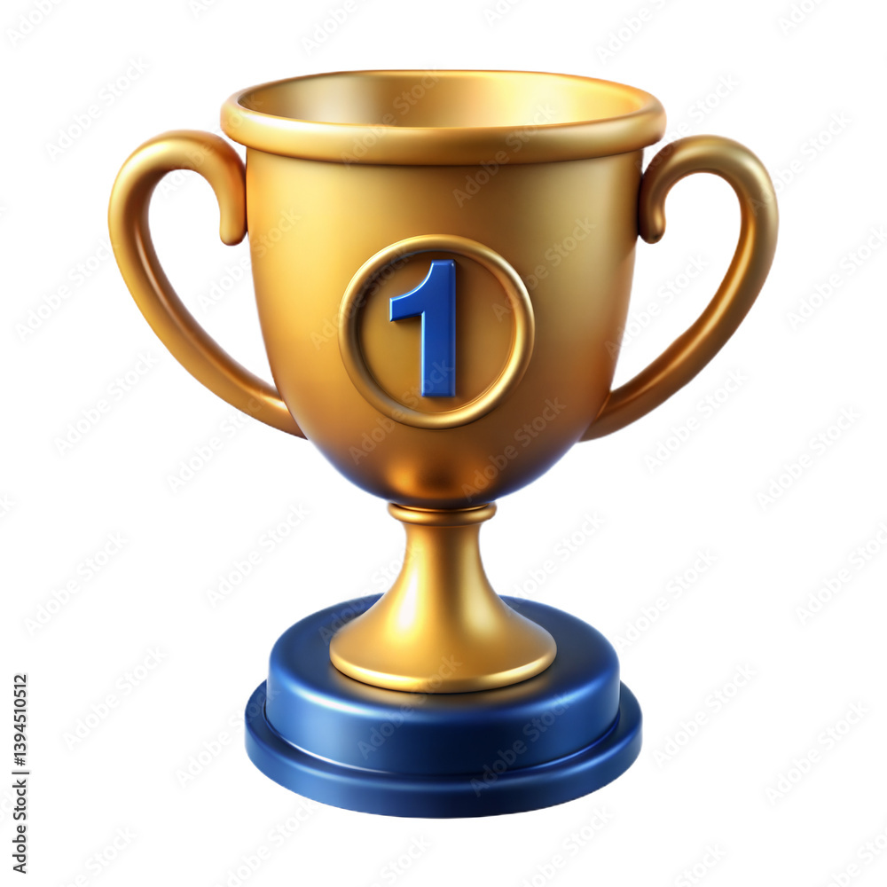 3D Golden First Place Trophy on Transparent Background. Champion Gold Trophy. Winning Cup. 3D Golden First Place Trophy on Transparent Background. Champion Gold Trophy. Winning Cup.