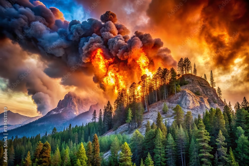 Devastating Mountain Forest Fire A Powerful Visual of Wildfire Destruction