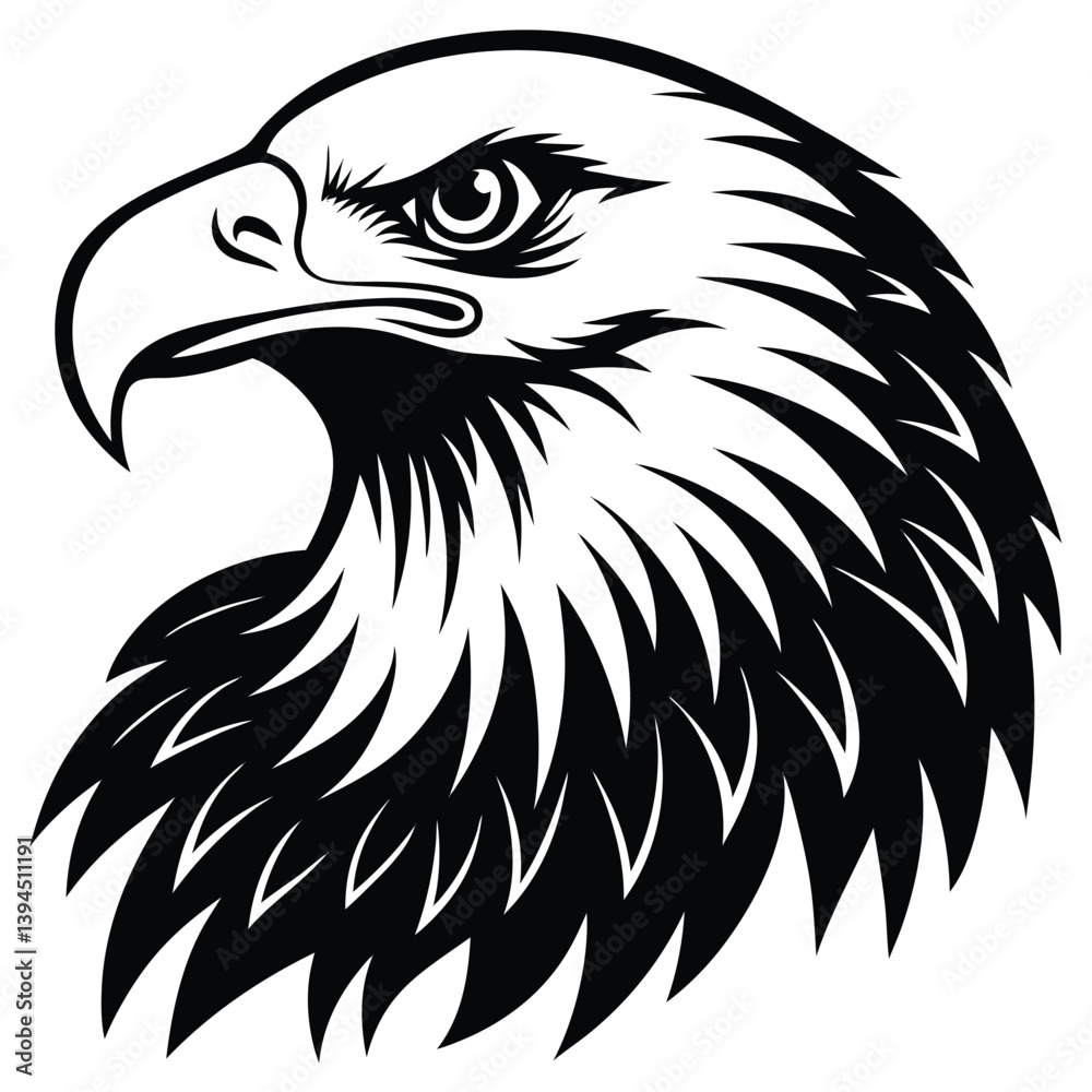 Obraz premium Eagle bald vector shilhouette single collection