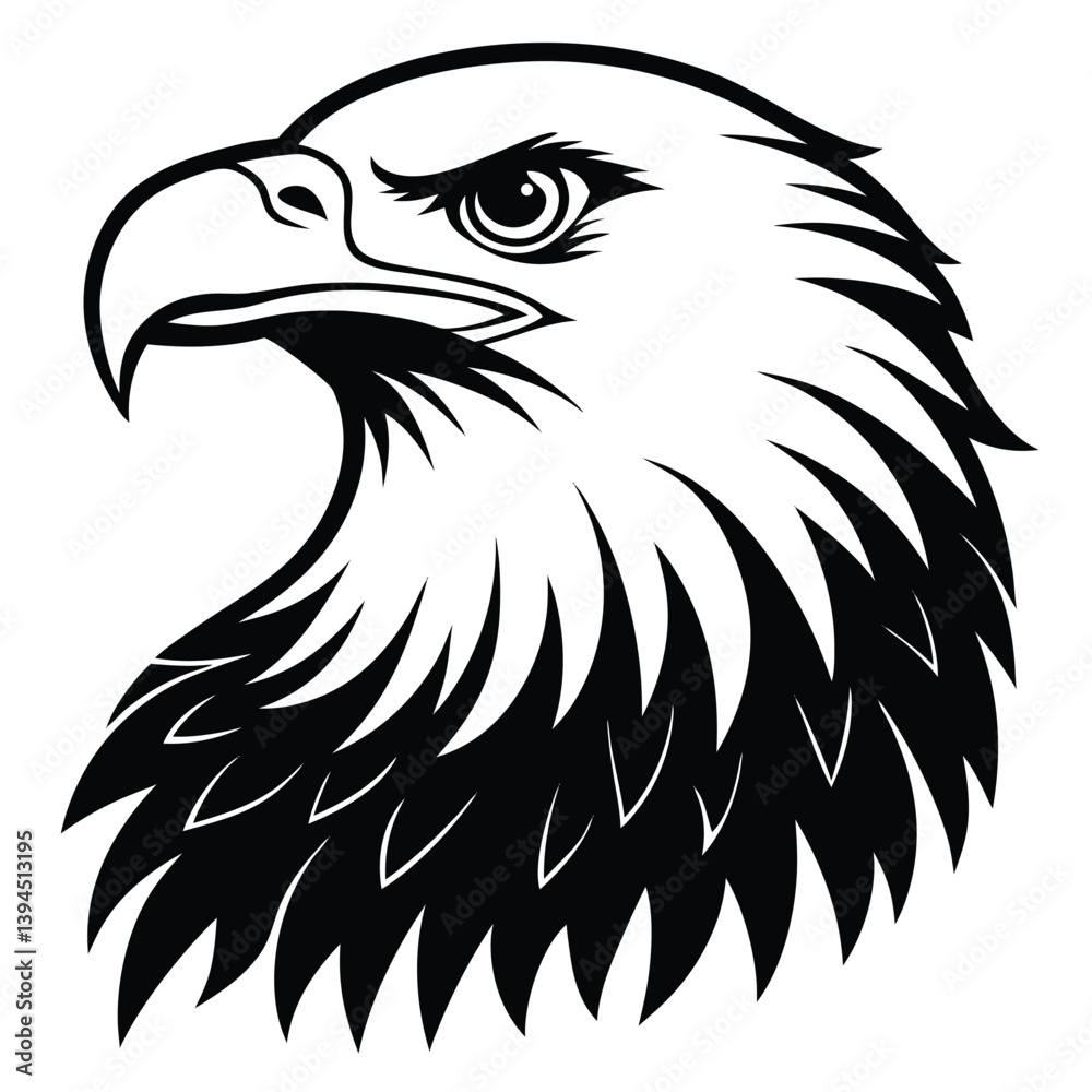 Obraz premium Eagle bald vector shilhouette single collection