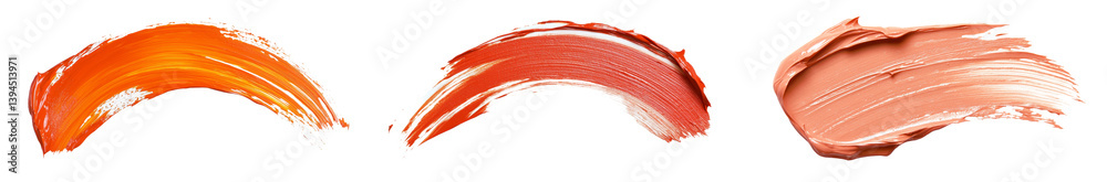 Minimalist mockups showcasing various shades of orange and peach paint on a white background for creative design inspiration Minimalist mockups showcasing various shades of orange and peach paint on a white background for creative design inspiration