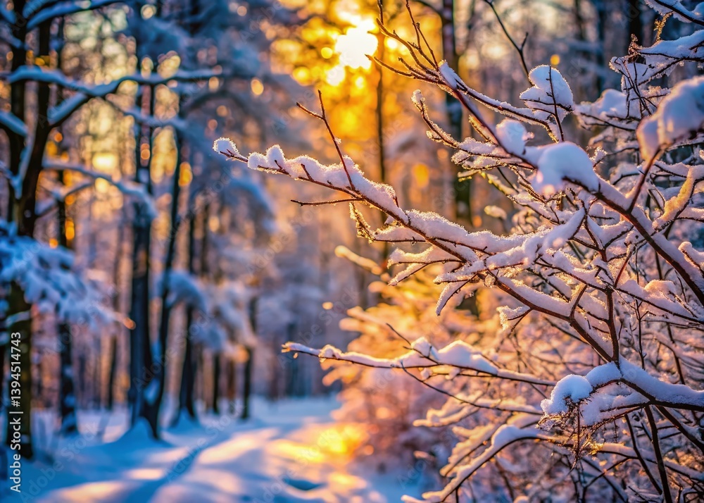 A Winter Wonderland Pristine SnowCovered Suburban Forest in a Frozen Landscape Perfect for Winter Stock Photography