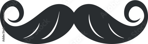 Black silhouette of a handlebar mustache icon, representing classic facial hair style.