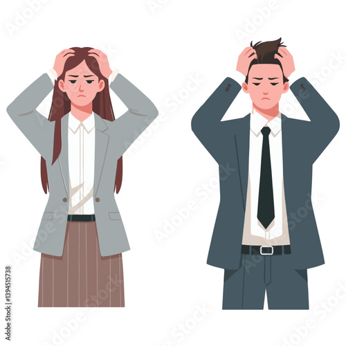 vector businessman standing stress workload