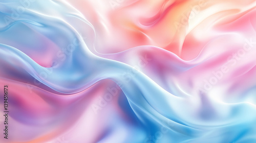 Abstract pastel gradient smooth satin liquid wave flowing, can be used as background.