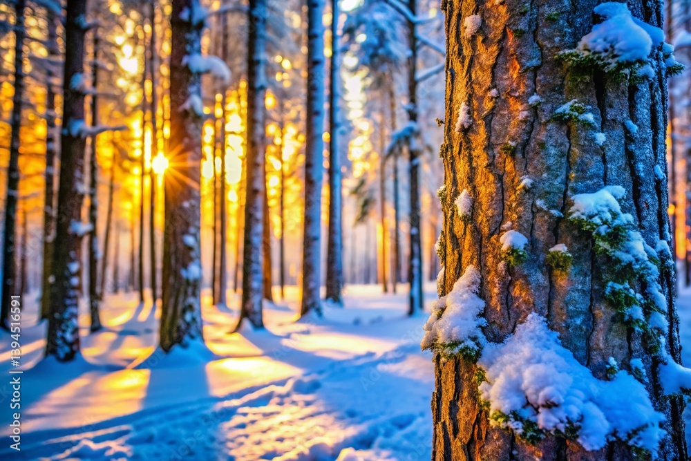 Majestic Winter Wonderland A Breathtaking Portrait of SnowCovered Trees in a Frozen Forest
