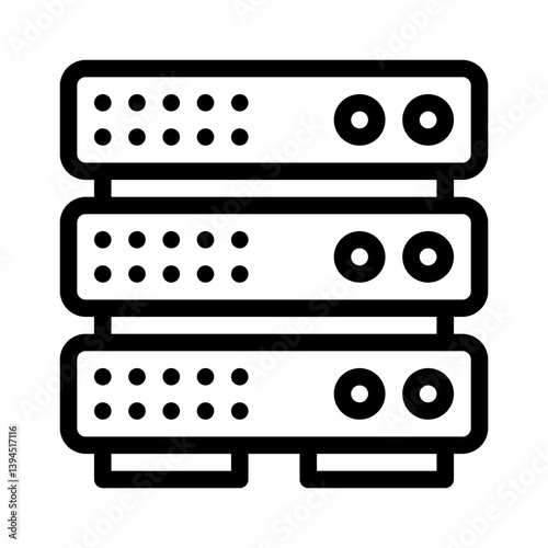 server rack line icon