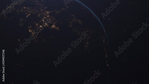 The planet Earth rotates in close-up