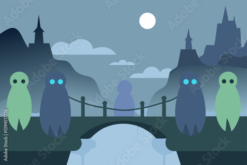 vector illustration of an old castle
