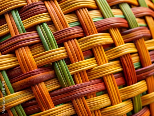 Obraz na płótnie Rustic Woven Willow Wicker Background Natural Texture for Crafts Design and Decor w salonie