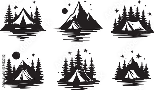 Hiker's Journey Through the Pines"

"Silhouettes of Adventure: Forest & Trail"  Nature Trails & Evergreen Dreams"