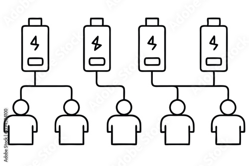 Surgecharge Pro Line Art Illustration of Advanced Power Systems.