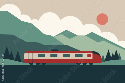 train in the mountains