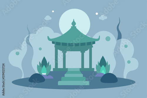 vector illustration of a pavilion