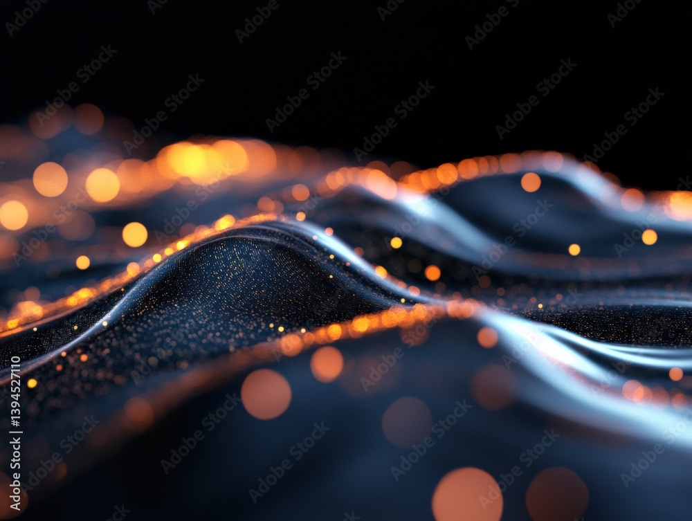 Obraz premium Abstract blue and gold waves