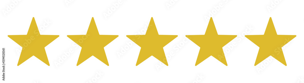 Obraz premium Review Gold Stars Five Star Rating Icon.