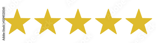 Review Gold Stars Five Star Rating Icon.