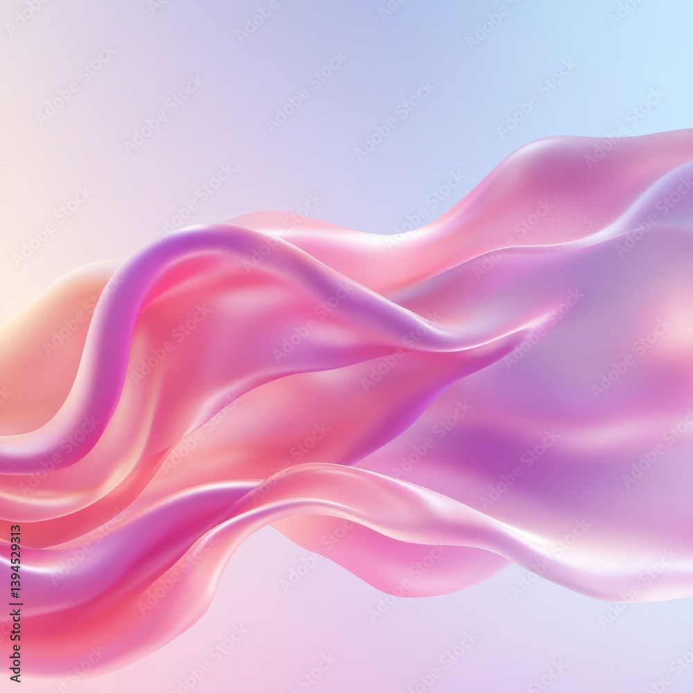 Obraz premium Pink fabric flowing softly