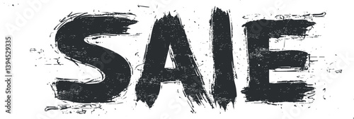 Grunge style typography design with bold black letters on a white background.