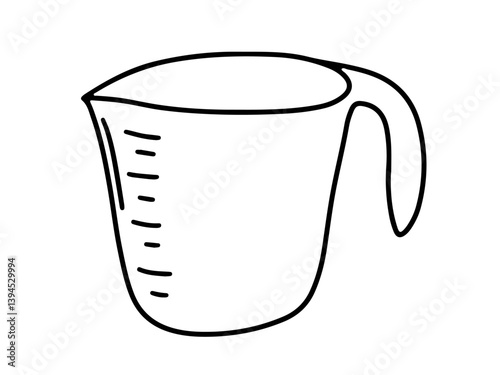 Doodle measuring cup vector sketch