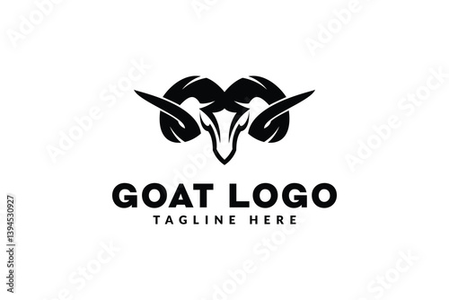 goat head logo design. logo icon vector illustration silhouette