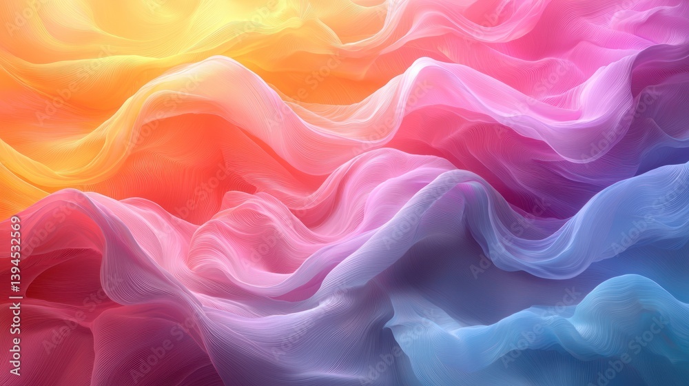 Abstract colorful flowing fabric waves. Abstract colorful flowing fabric waves.