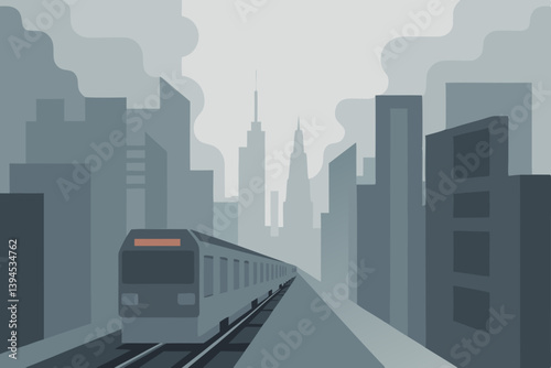 city in the fog
