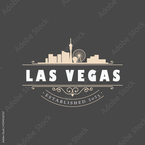 Fun vector design of Las Vegas city silhouette suitable for stickers or prints