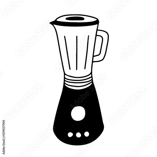 Hand drawn kitchen blender doodle vector illustration