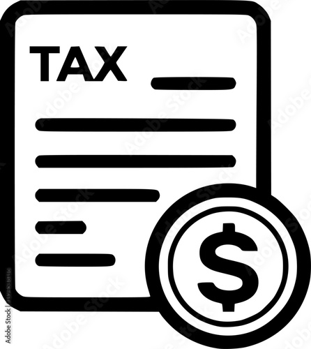 Tax icon logo design template isolated illustration
