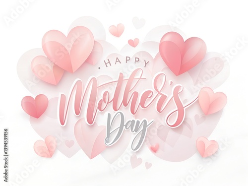 Happy Mothers Day typography poster, celebration, text, design, art.