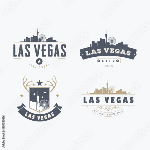 Fun vector design of Las Vegas city silhouette suitable for stickers or prints