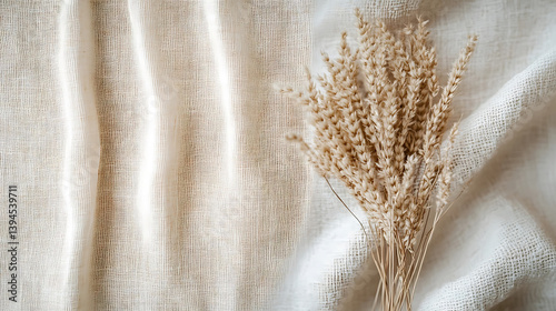 Subtle woven patterns on a warm ivory backdrop, Organic texture creating a soft tactile effect, Rustic minimalist style