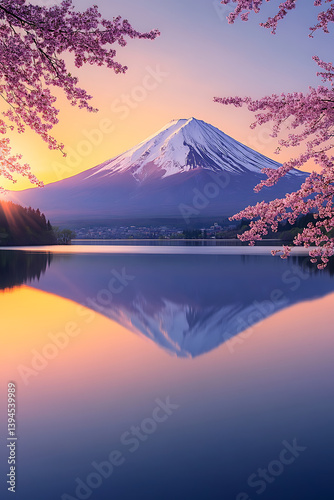 Wallpaper Mural mount fuji at sunset Torontodigital.ca