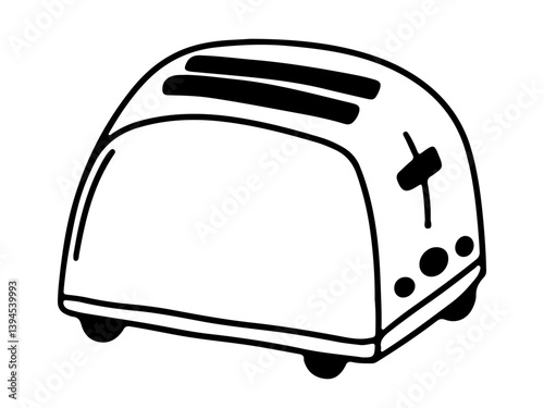 Doodle bread toaster vector sketch