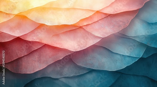 Abstract layered background with vibrant colors shifting from pale yellow to deep blue.