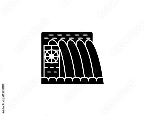 creative details hydroelectric dam icon vector illustration