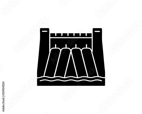 creative details hydroelectric dam icon vector illustration