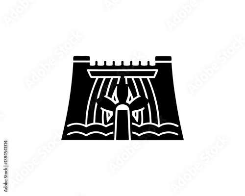 creative details hydroelectric dam icon vector illustration