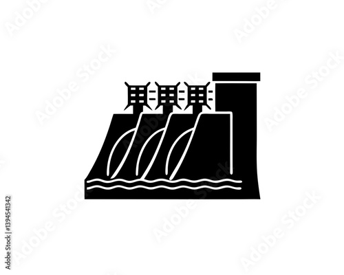 creative details hydroelectric dam icon vector illustration