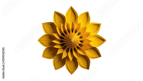 A golden flower in full bloom, ideal for nature, luxury, or celebration-themed designs.