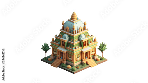 A majestic temple tower, ideal for showcasing cultural, historical, or spiritual themes.