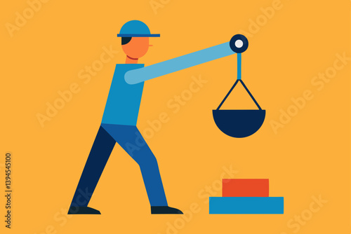 man holding scales